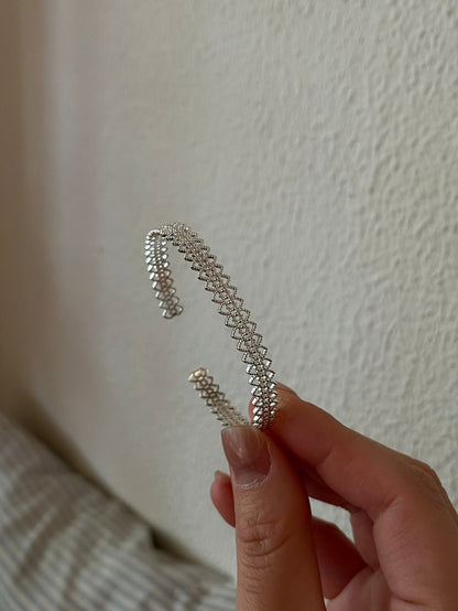 Simple Hollow Out Lace Open Cuff Bracelet