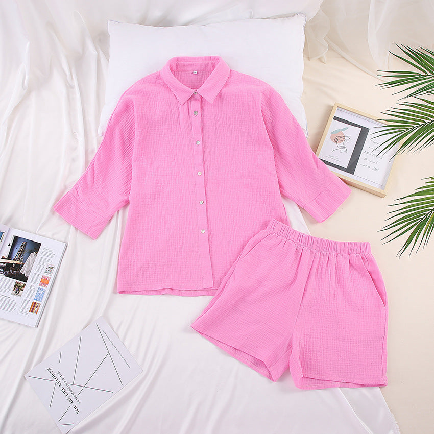 Solid Color Casual Sleepwear Sets