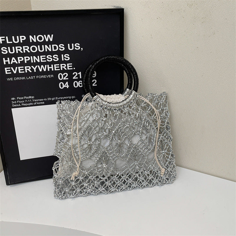 Hollow Out Braided Large Tote Bags