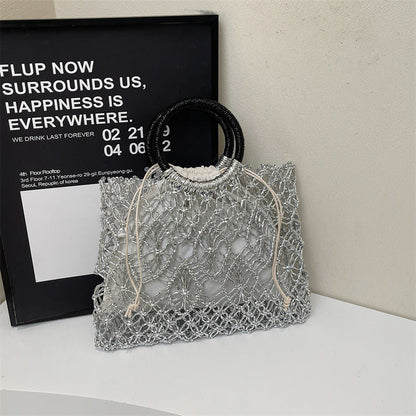 Hollow Out Braided Large Tote Bags