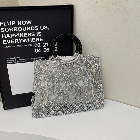 Hollow Out Braided Large Tote Bags