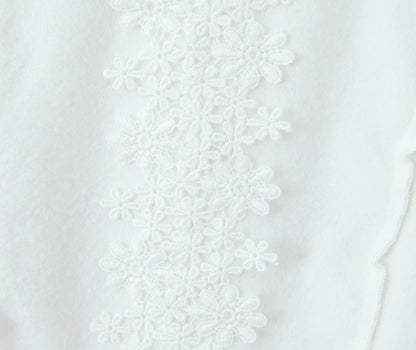 Elegant Asymmetric V-Neck Lace Knit Top