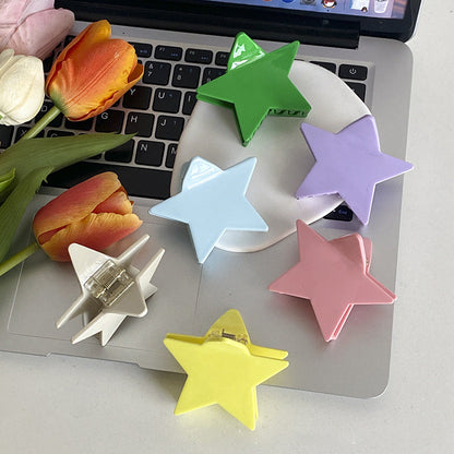 Colorful Cute Solid Color Star Hair Claws