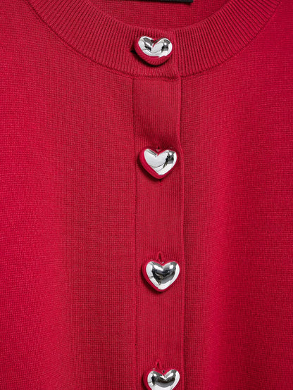 Casual Solid Color Round Neck Knitted Cardigan