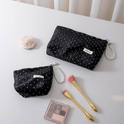 Polka Dot Color Block Simple Cosmetic Bag