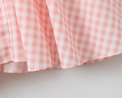 Sexy V-Neck Halter Plaid Maxi Dress