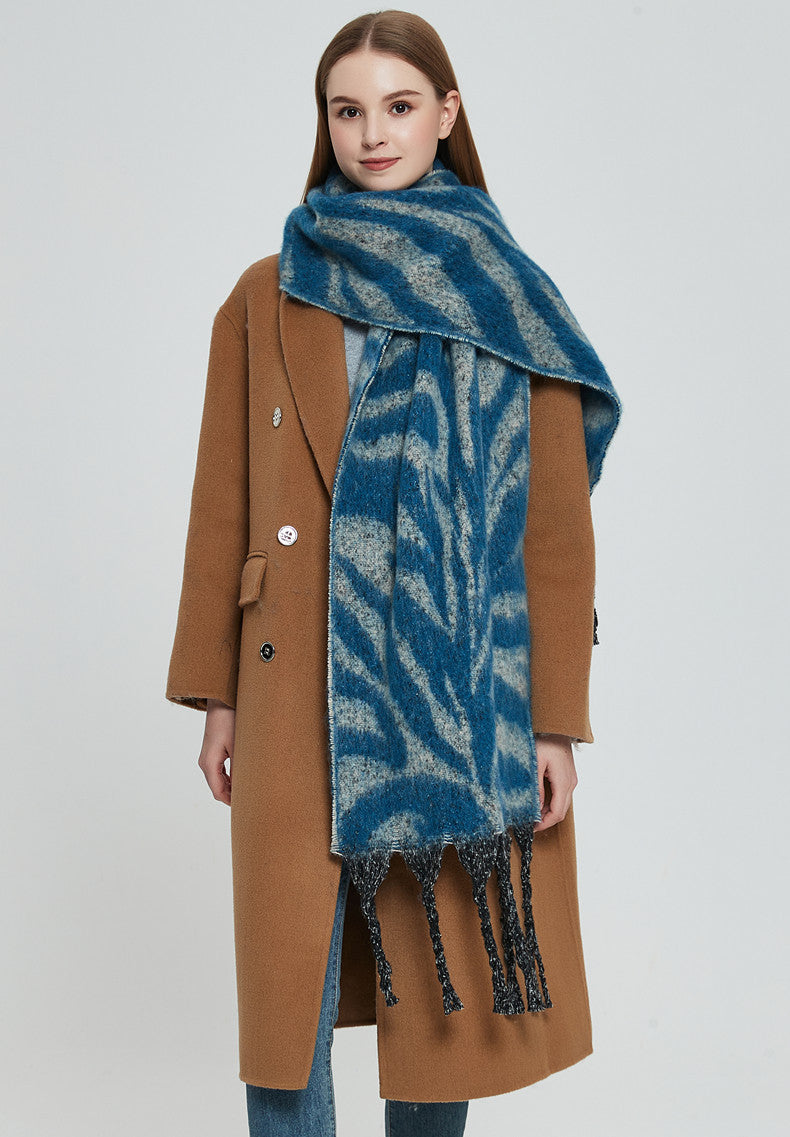 Zebra Print Tassel Scarves