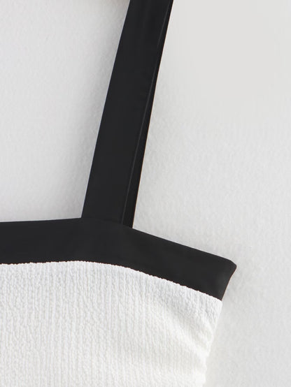 Elegant Ruffle Pleated Strap Sleevless Mini Dress