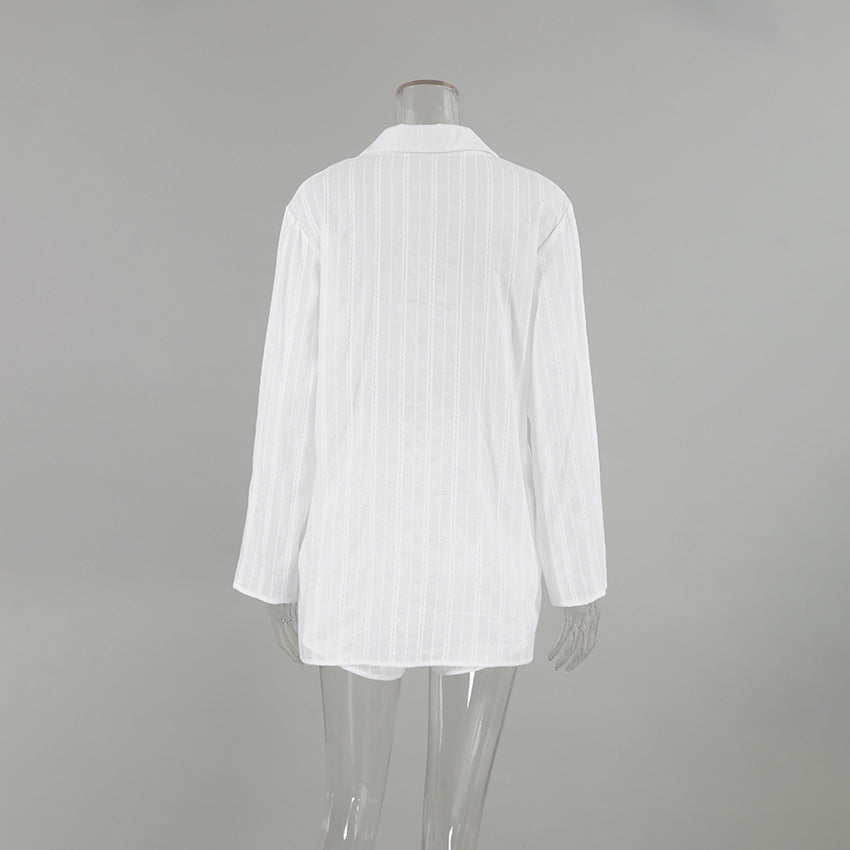 Stripe Jacquard Soft Sleepwear Sets