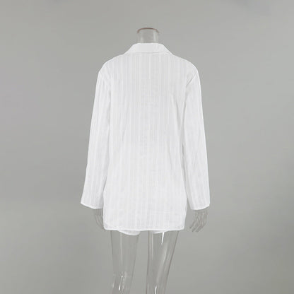 Stripe Jacquard Soft Sleepwear Sets