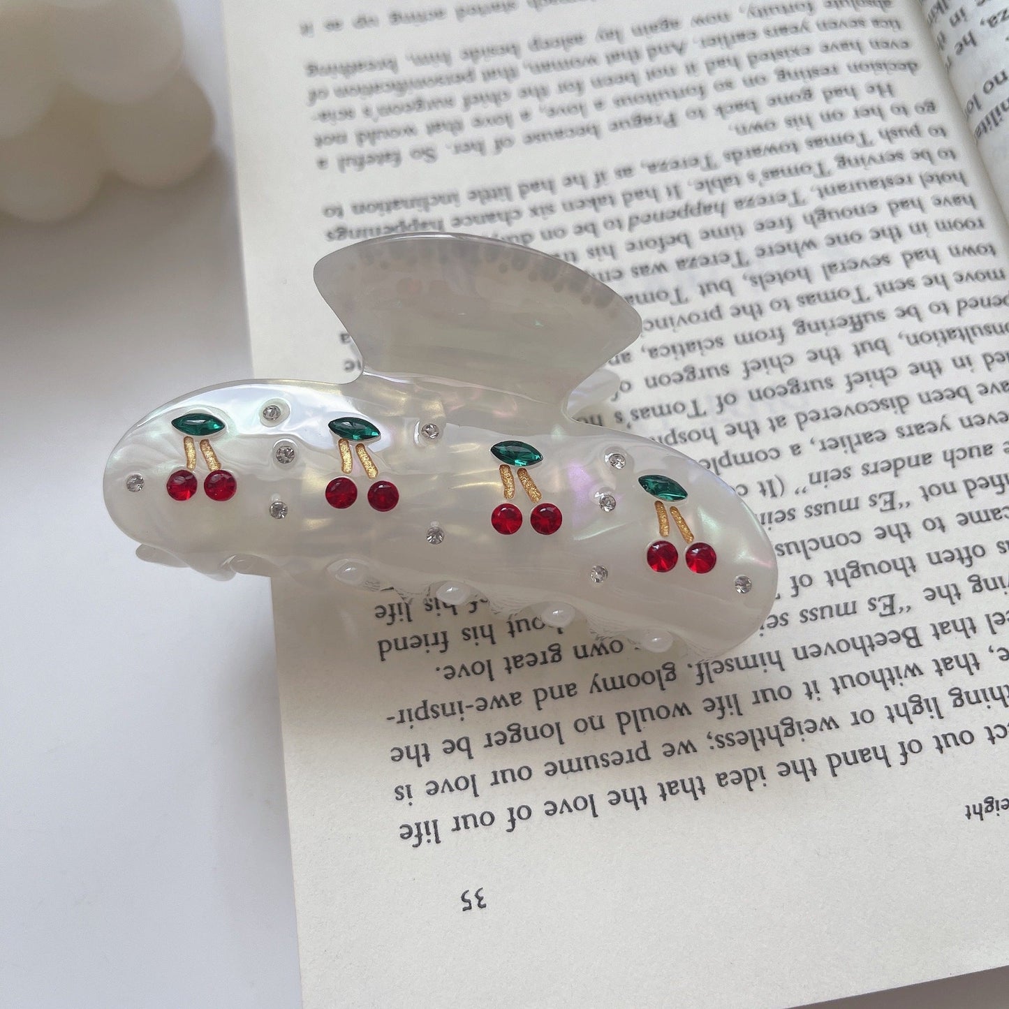 2+Cute Cherry Rhinestone Hair laws