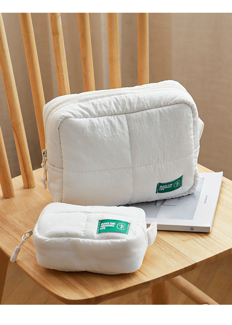 Solid Color Nylon Waterproof Makeup Bag