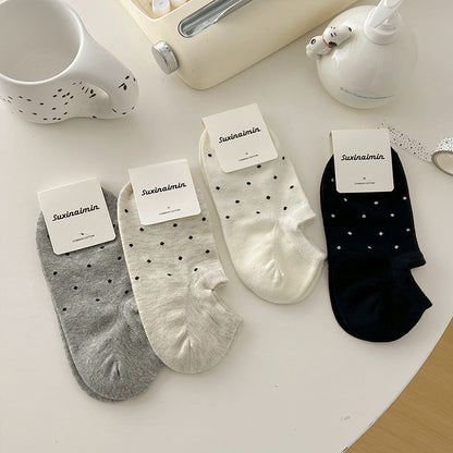 Polka Dot Simple Low Ankle Socks