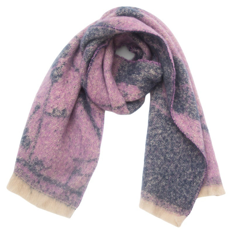 Contrasct Color Floral Print Scarves