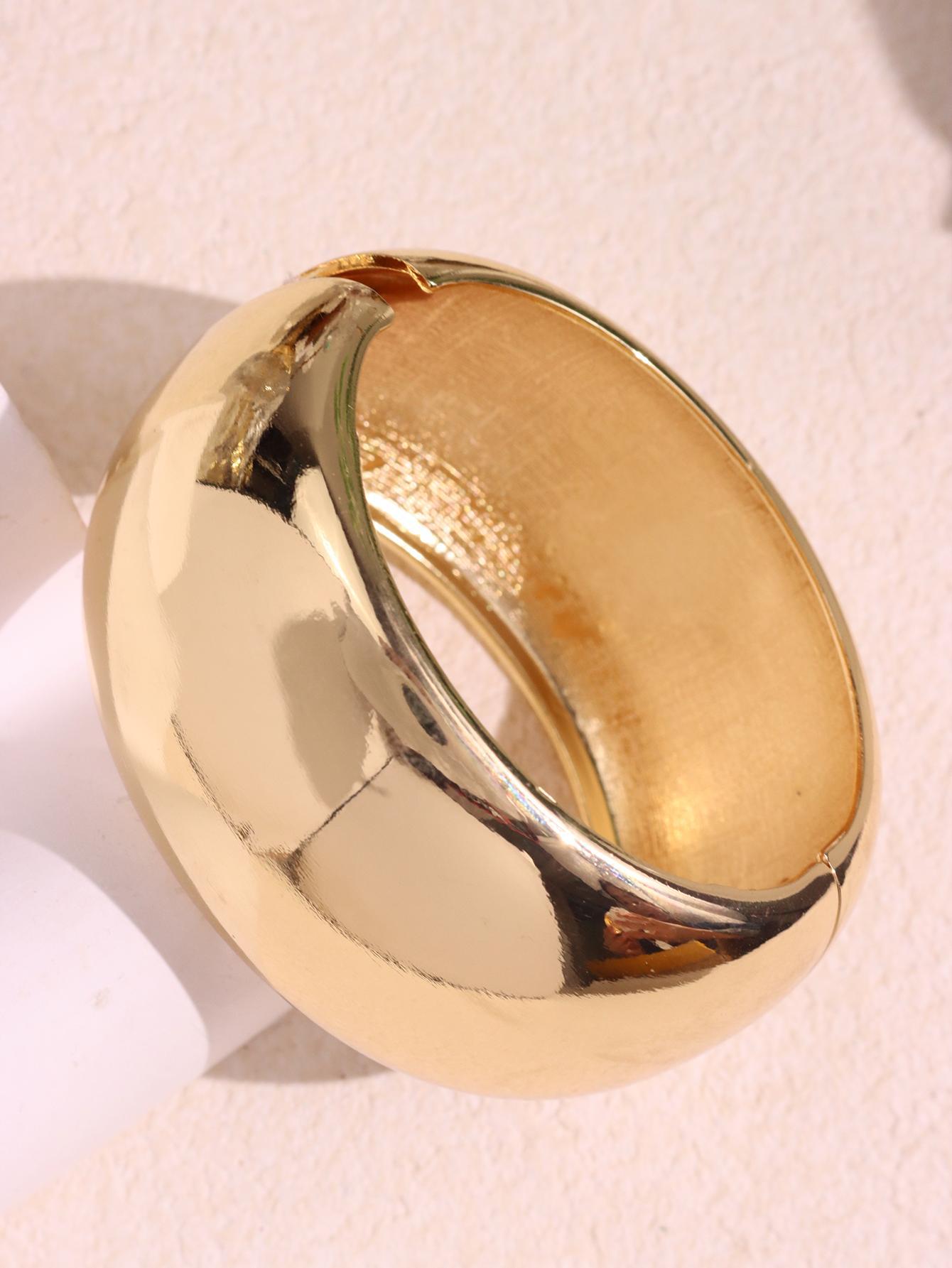 Round Irregular Acrylic Metal Bracelets