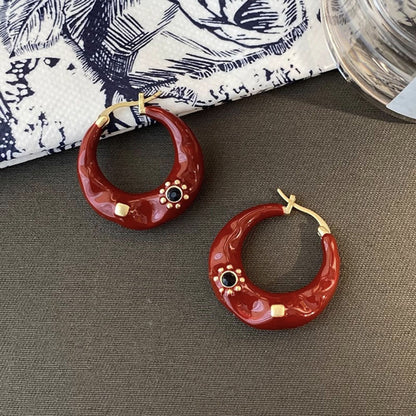 Trendy Enamel Drip Glaze Hoop Ear Buckle