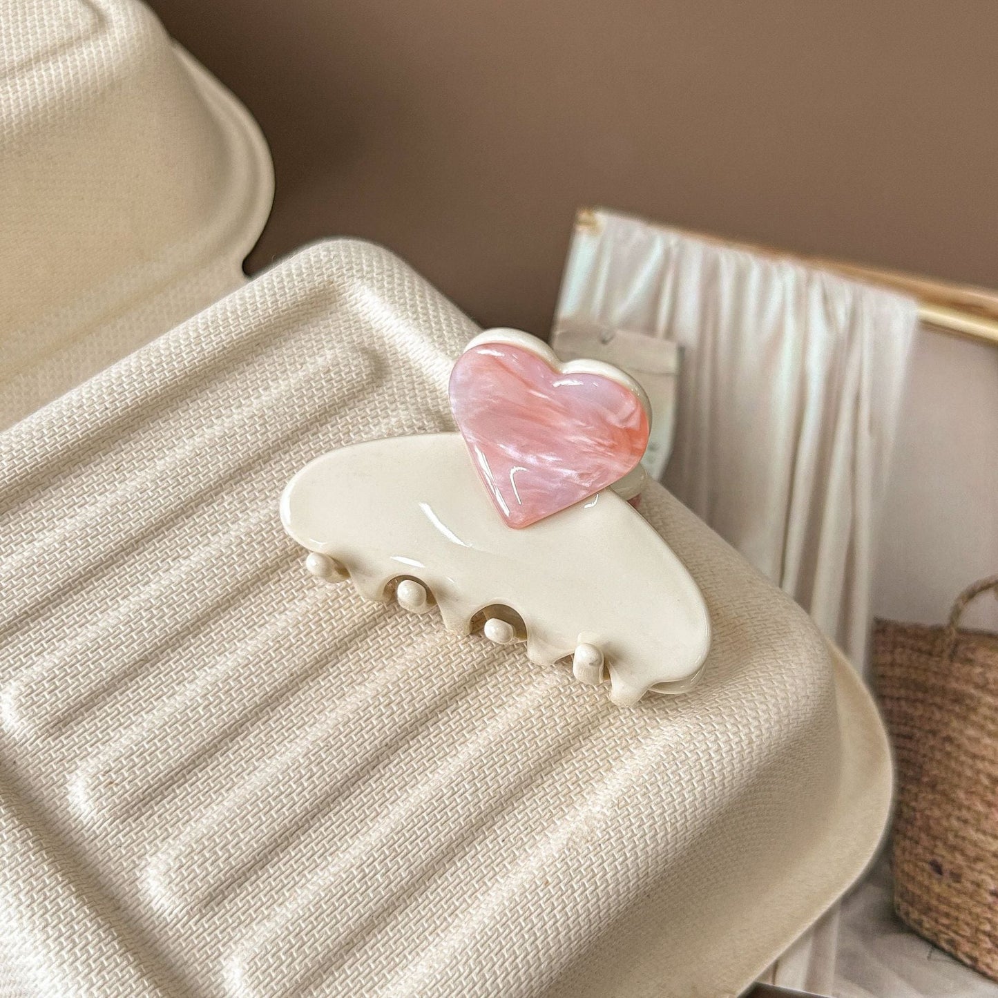 Cute Heart Acetate Small Hair Claw