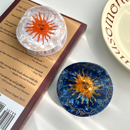 Sun Flower Round Acetate Claw Clip