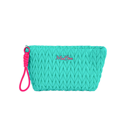 Cute Color Block Padded Large Cpacity Make Up Bag
