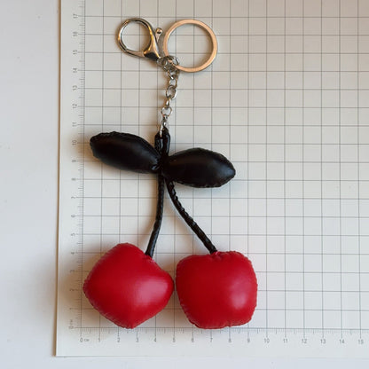Cute Color Block Cherry Keychain Bag Charm