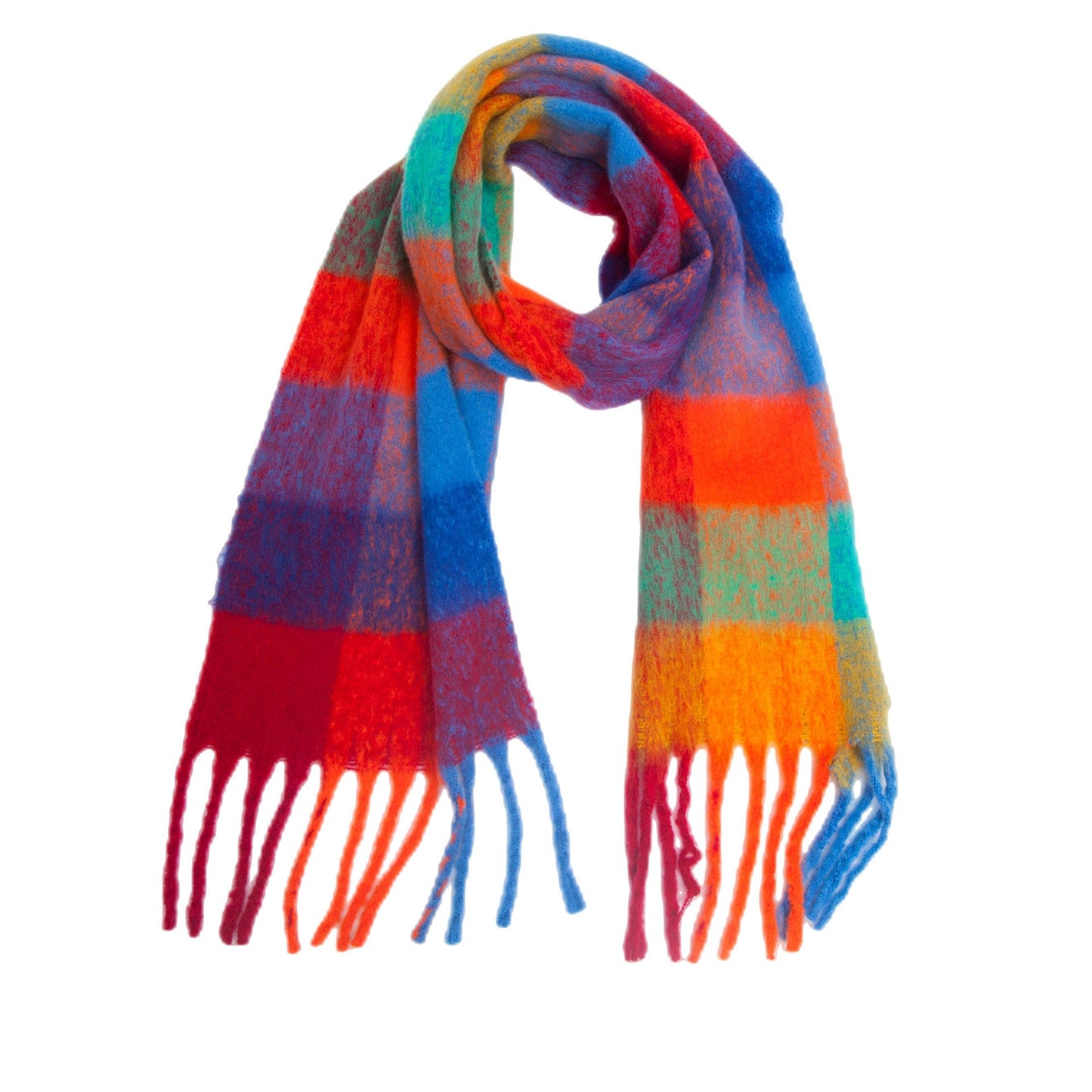 Coloful Plaid Tassel Scarves