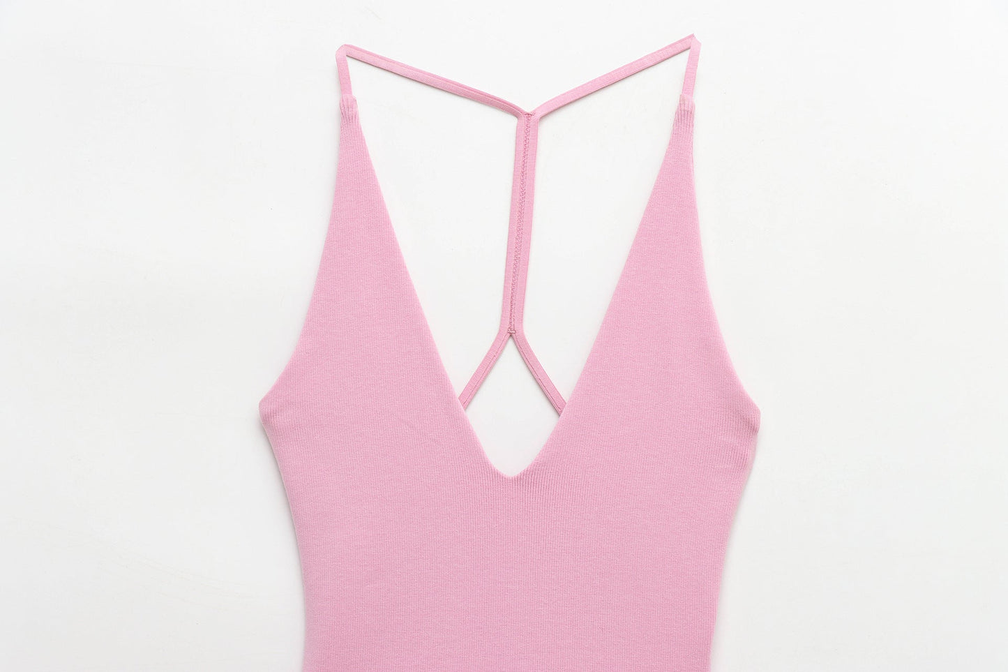 Simple Solid Color Halter Ruffle Dress