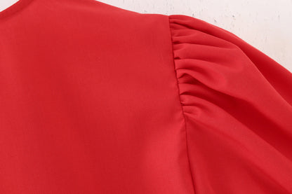 Cute Tie Front Round Neck Pullover Top