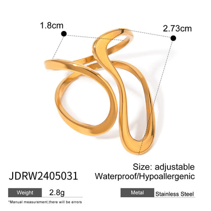 Irregular Line Cross Adjustable Layered Rings