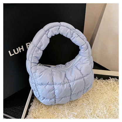 Solid Color Cloud Bag Cute Mini Handbag