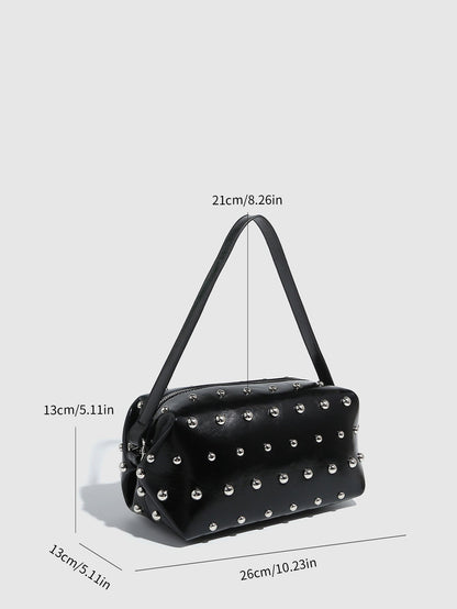 Vintage Studded Square Chain Shoulder Bag