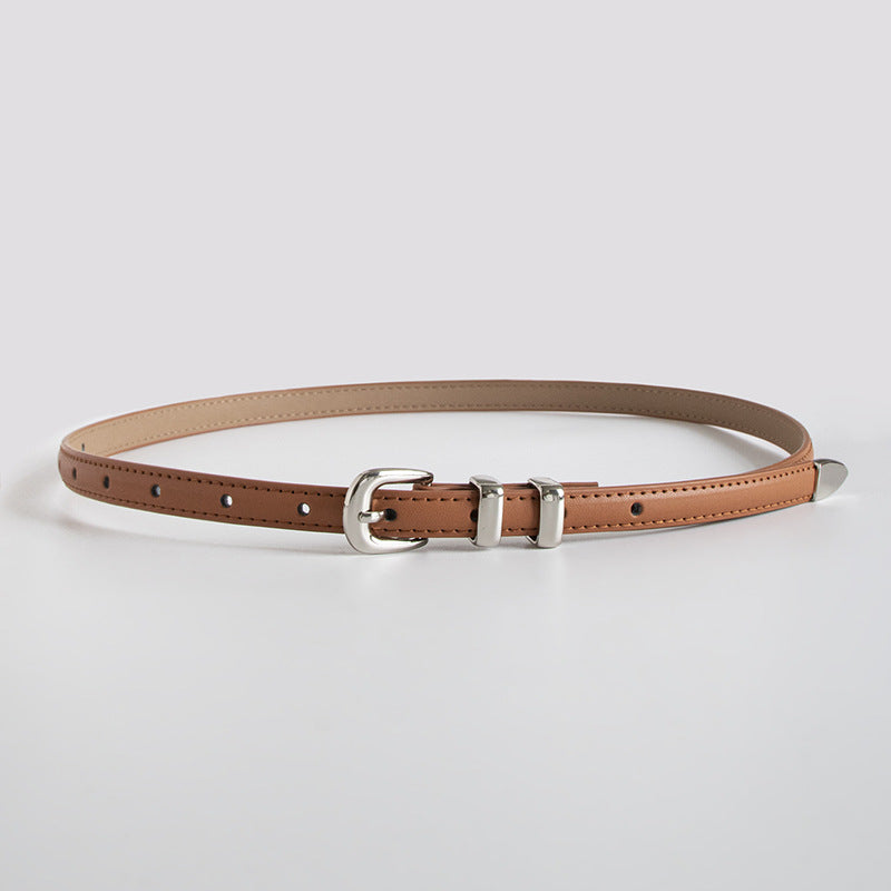 Simple Elegant Slim Leather Belt