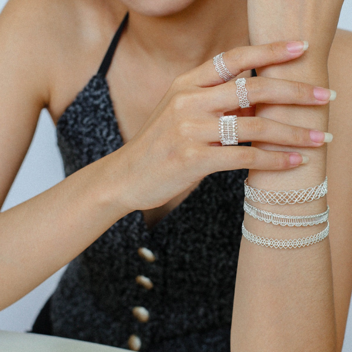 Fashion Lace Geometric Hollow Cuff Bracelet