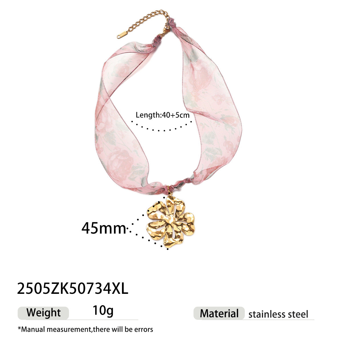 Gold Shell Pendant Colorful Scarf Necklace