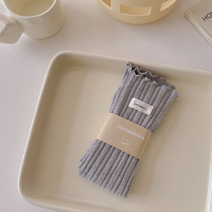 Sweet Solid Color Flounce Soft Socks