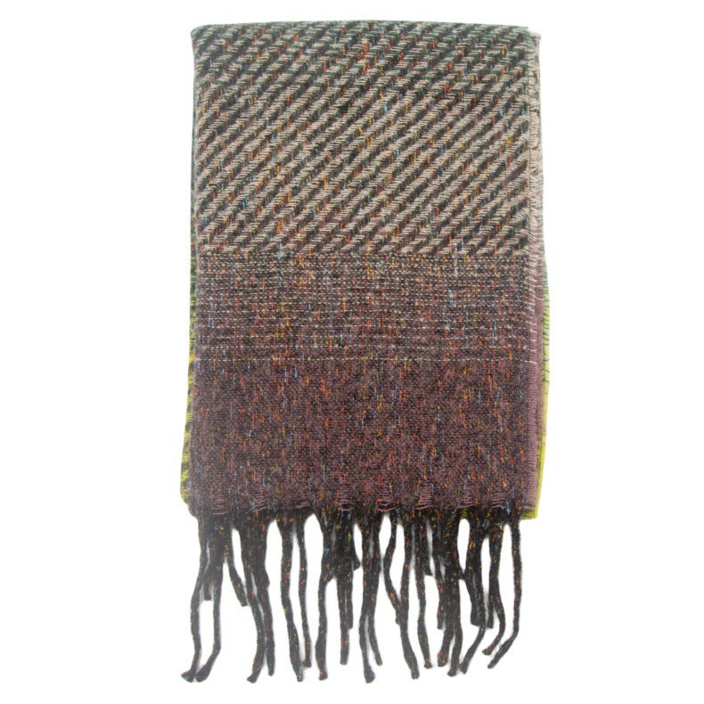 Gradient Color Tassel Soft Scarves