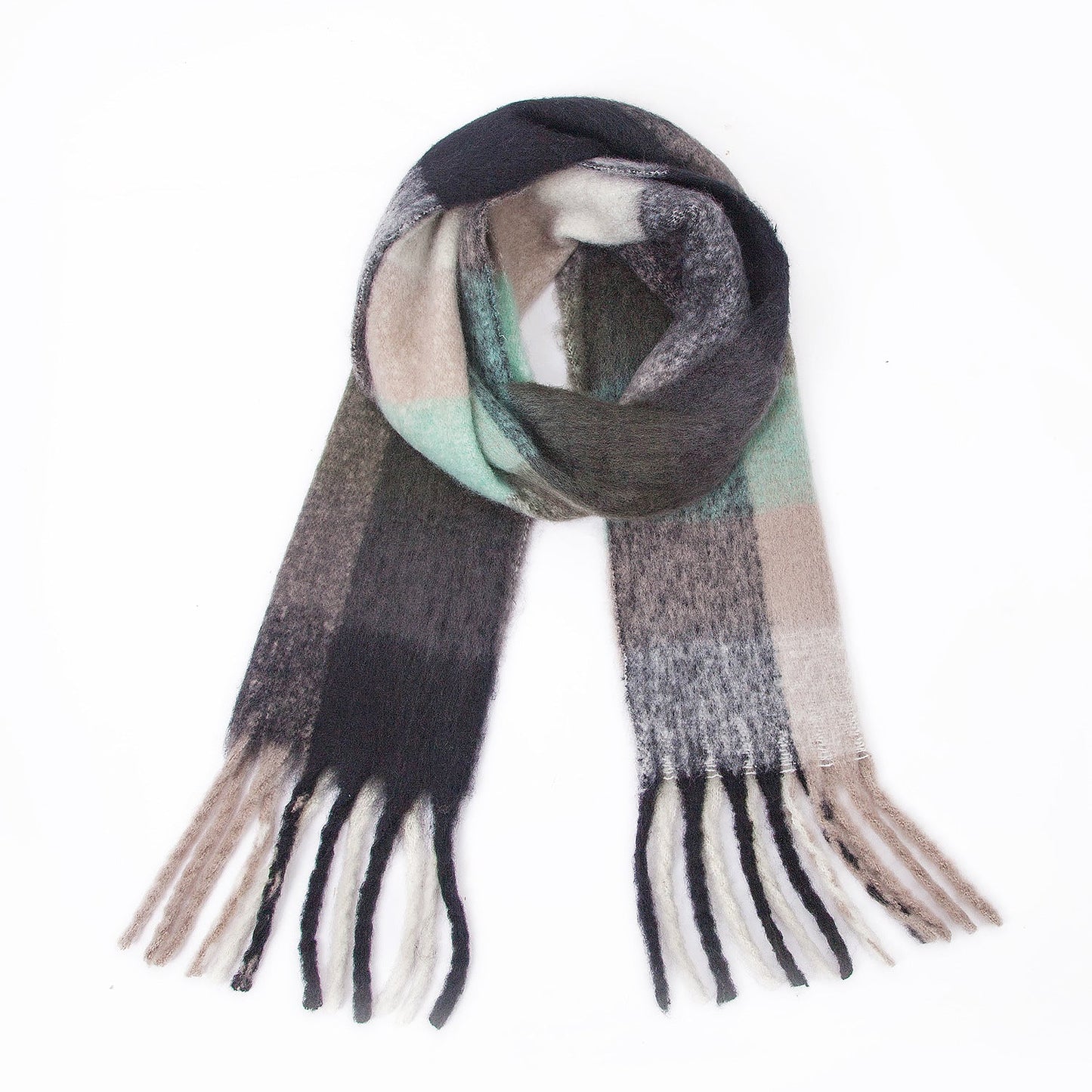 Coloful Plaid Tassel Scarves