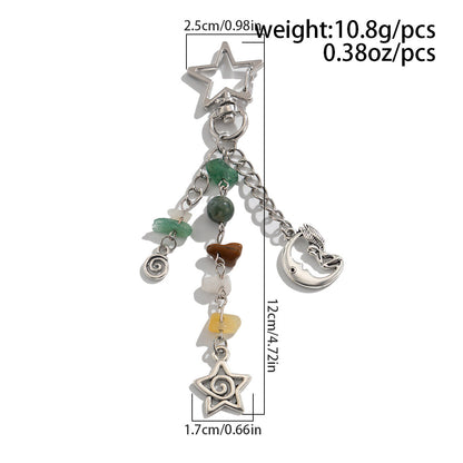 Colorful Stone Tassel Keychain Bag Charms