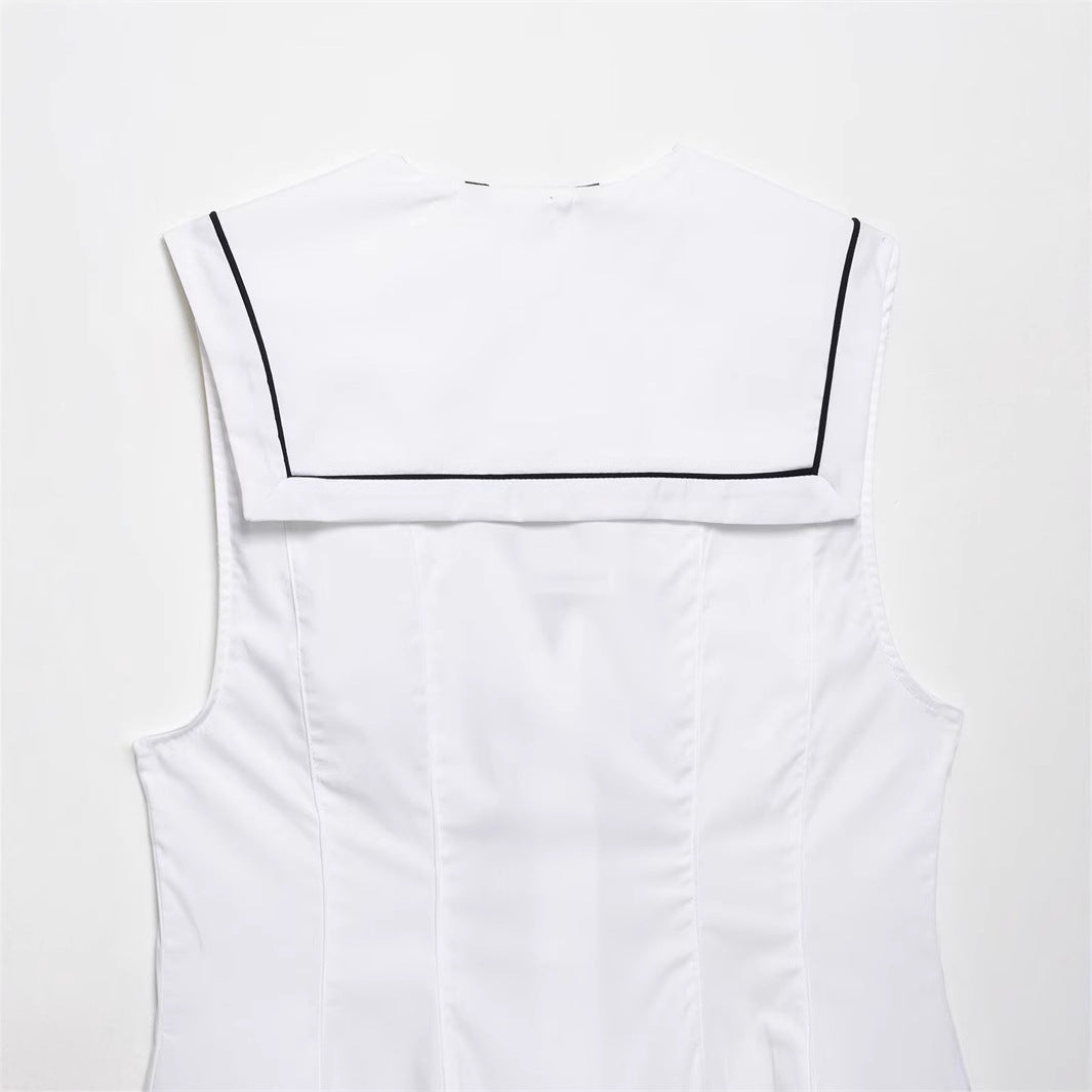 Elegant Solid Color Bow Sleeveless Top