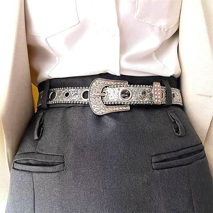 Vintage Rhinestone Shiny Punk Belt