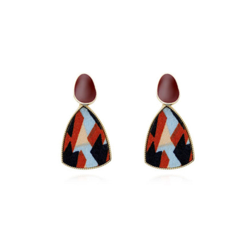 Colorful Enamel Splice Geometric Earrings