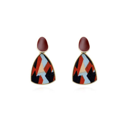 Colorful Enamel Splice Geometric Earrings