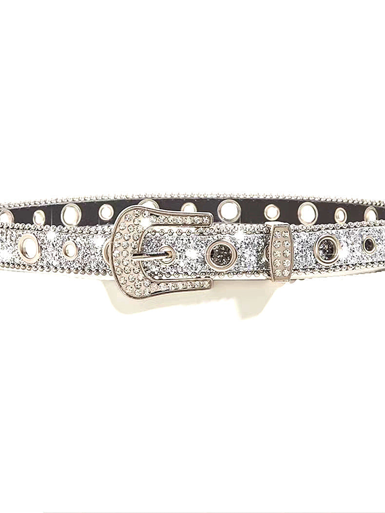 Vintage Rhinestone Shiny Punk Belt