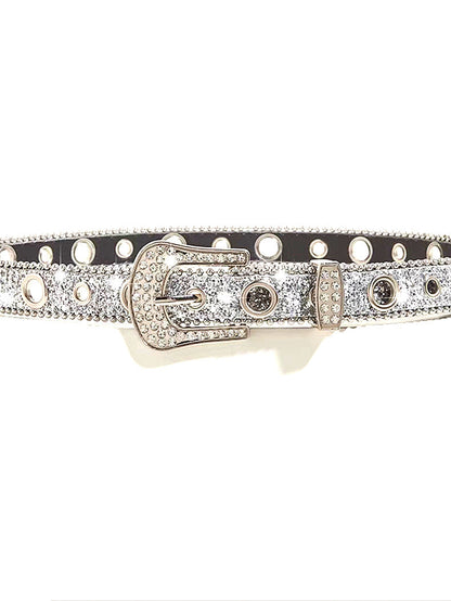 Vintage Rhinestone Shiny Punk Belt