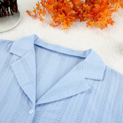 Jacquard Solid Color Soft Sleepwear Sets