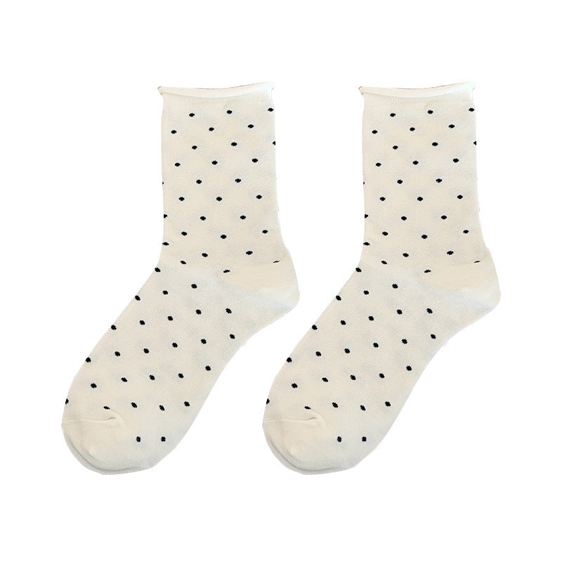 Polka Dot Simple Rolled Socks