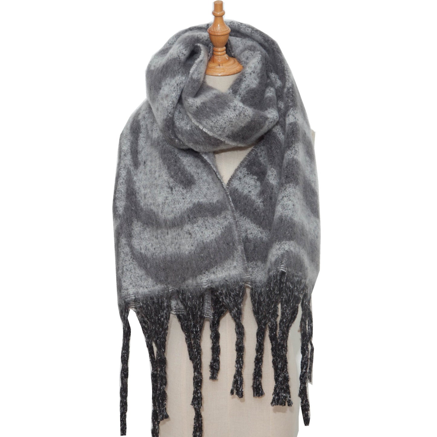 Zebra Print Tassel Scarves