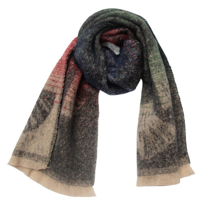 Leaf Print Gradient Color Scarves