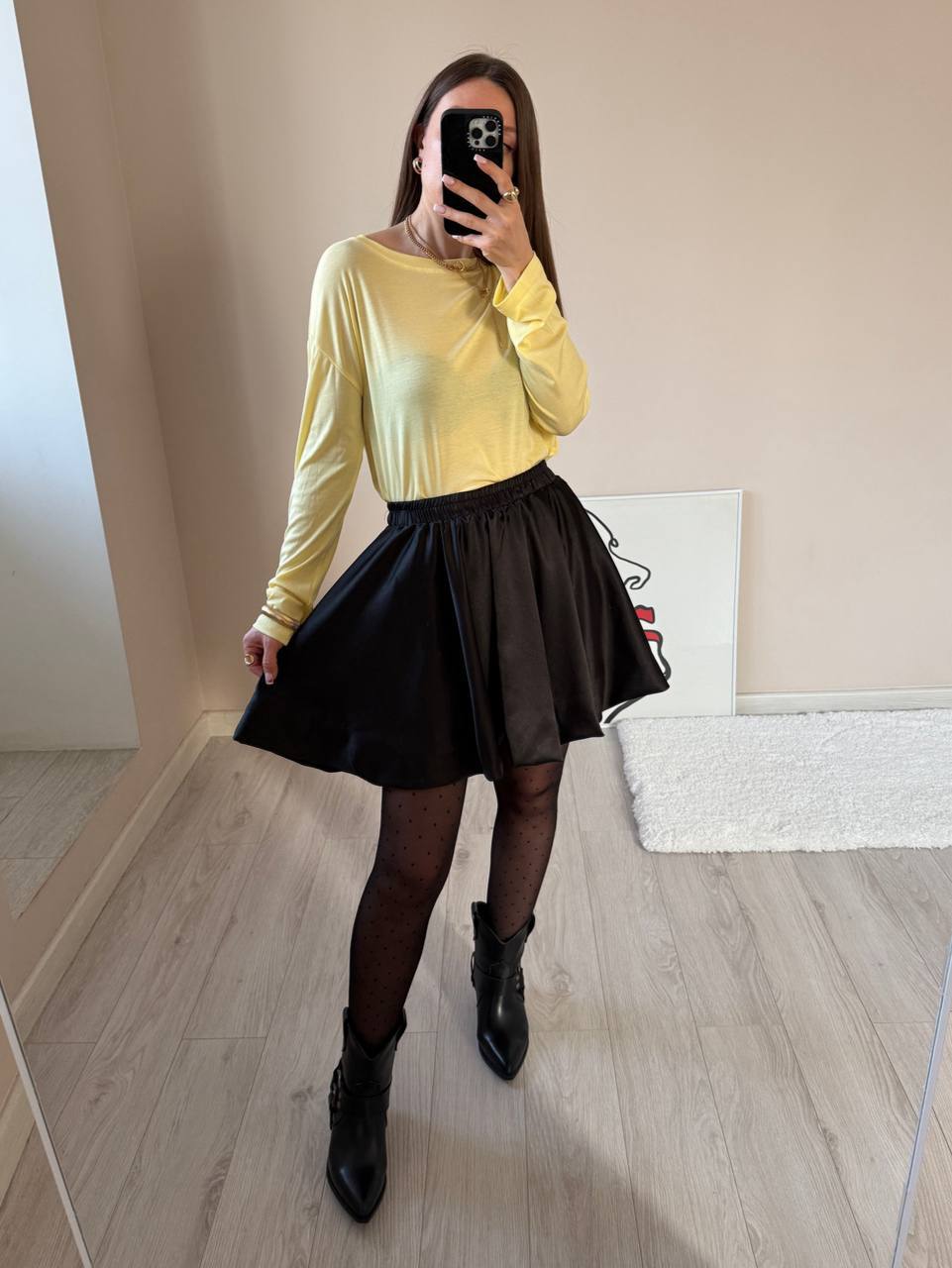 Elegant Pluffy Simple Mini Skirt