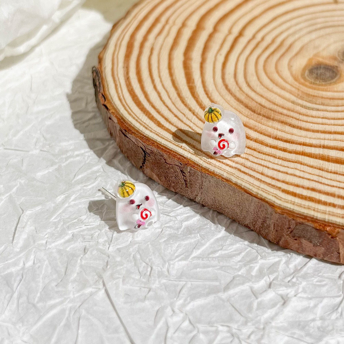 Cute Mini Pumpkin Ghost Halloween Stud Earrings
