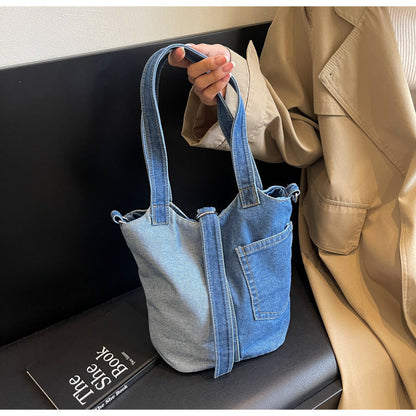 2+ Contrast Color Splice Demin Shoulder bags